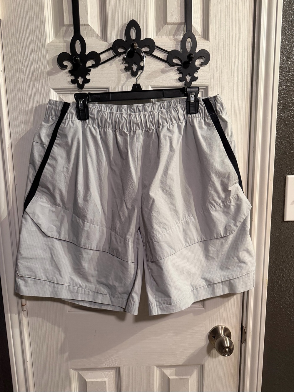 Nike Light Gray Shorts with Black Drawstring